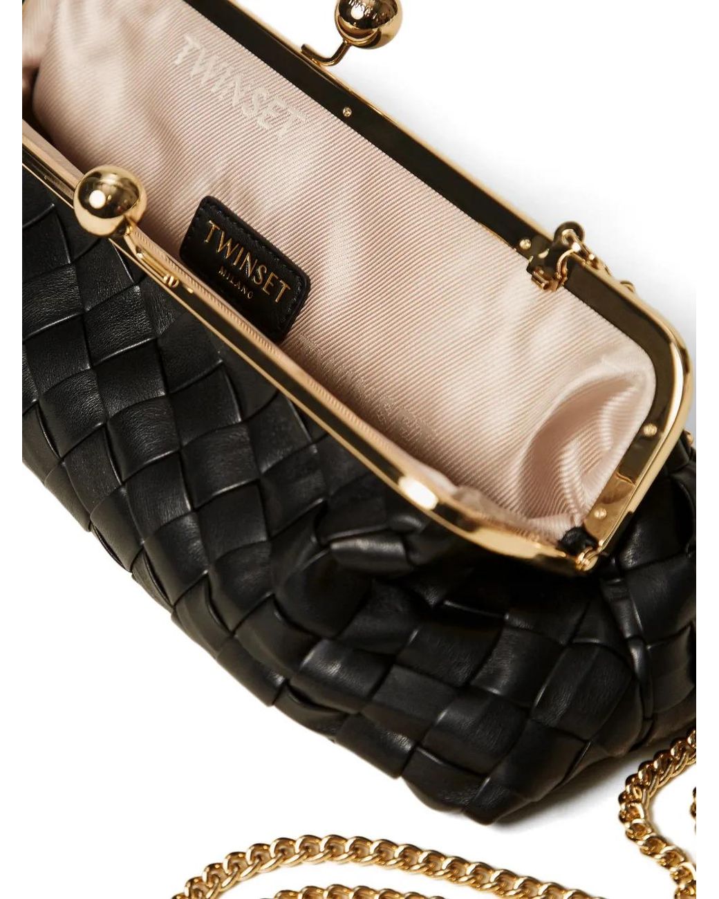 Twinset Black Handwoven Clutch