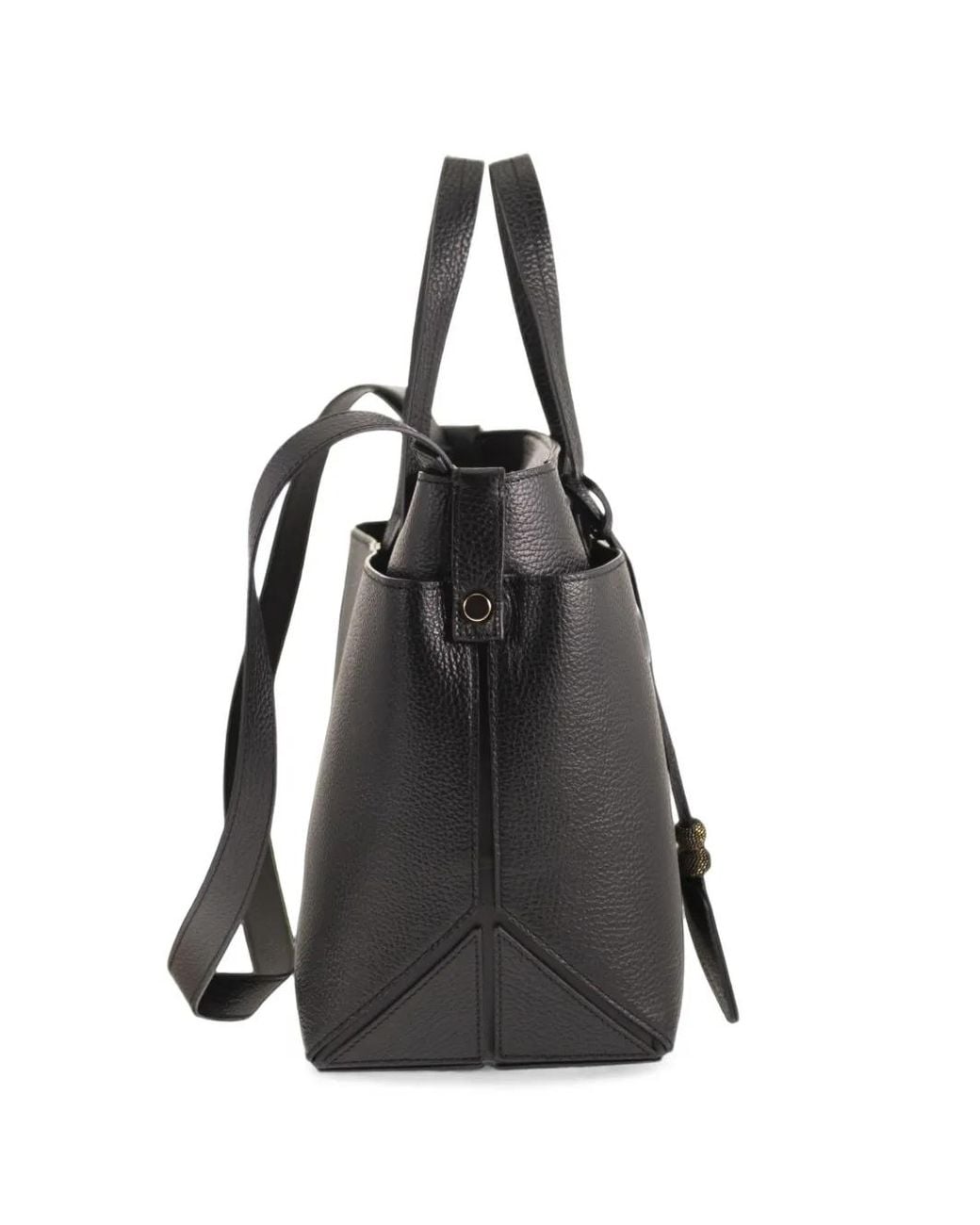 Fabiana Filippi Black Grained Leather Tote Bag
