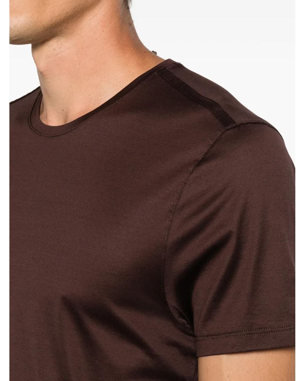 John Varvatos Brown Short-Sleeve Crew-Neck T-Shirt for men