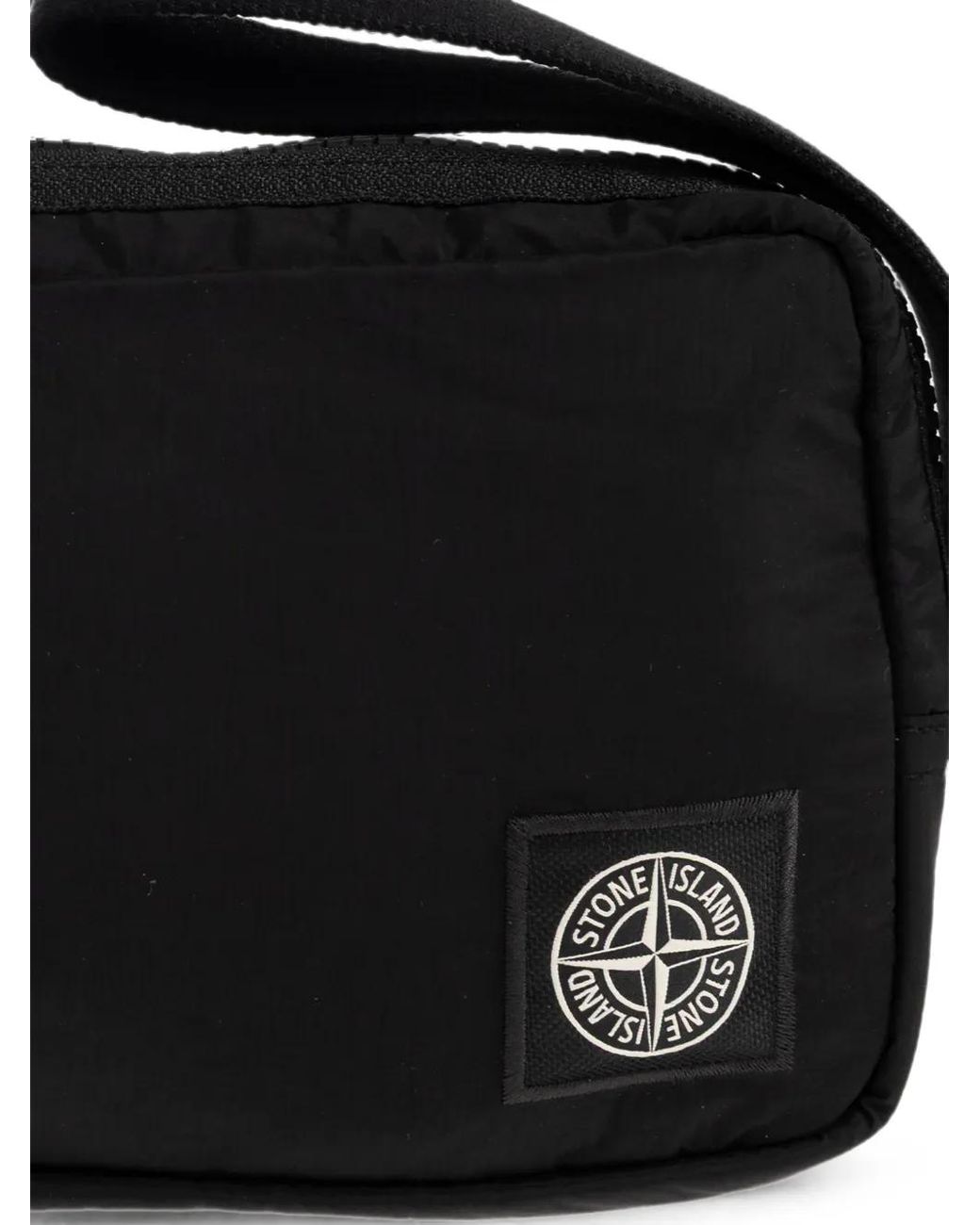 Stone Island Black Pochette 9200019 En Nylon Métallisé Enduit Econyl for men