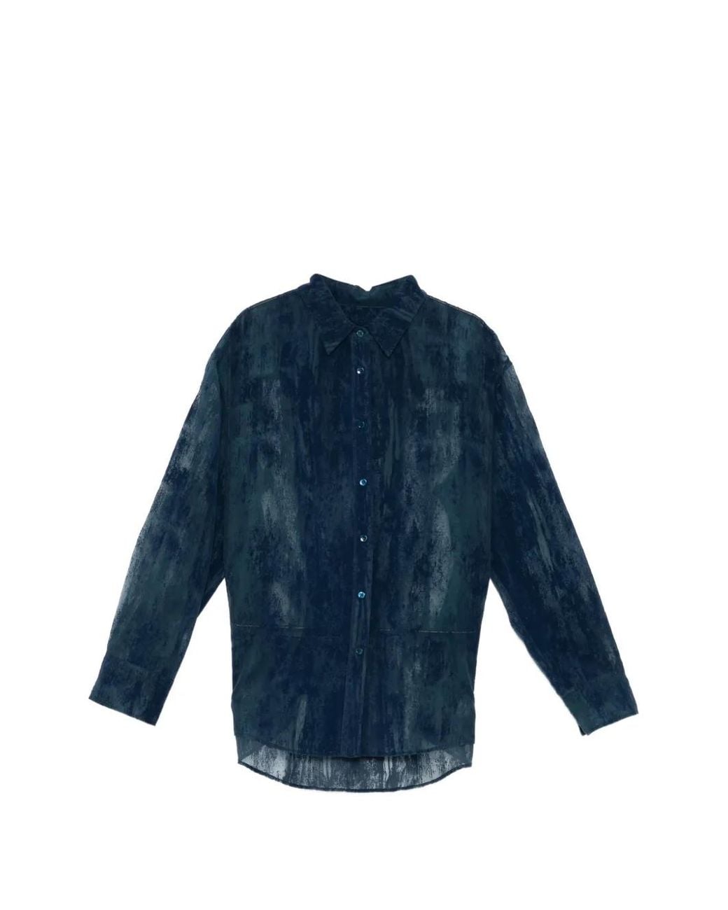 JNBY Blue Oversized See-Through Shirt