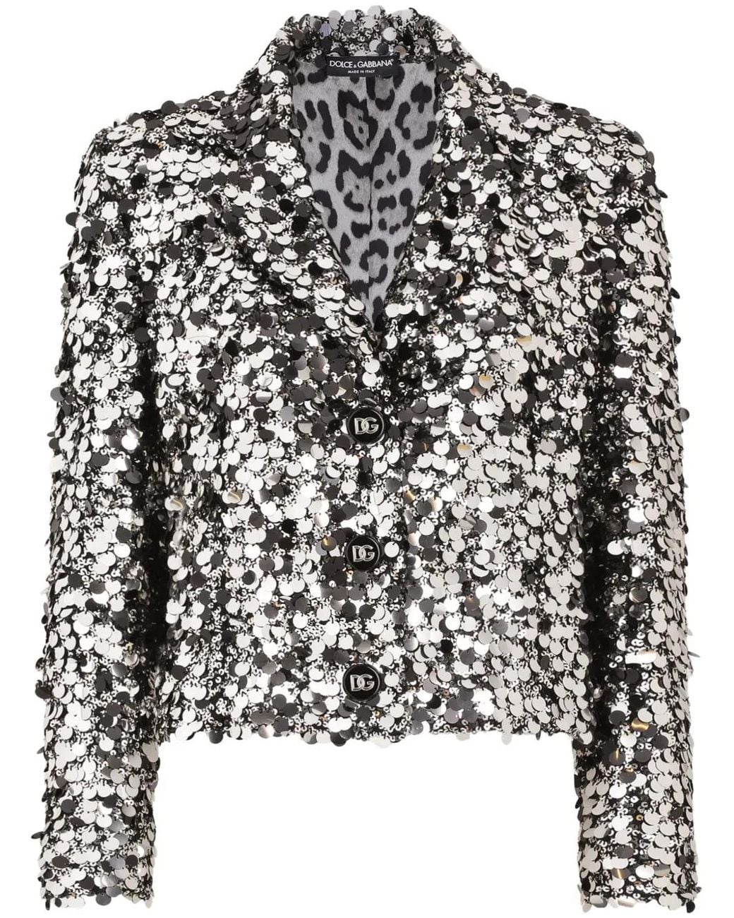 Dolce & Gabbana Black Sequined Blazer