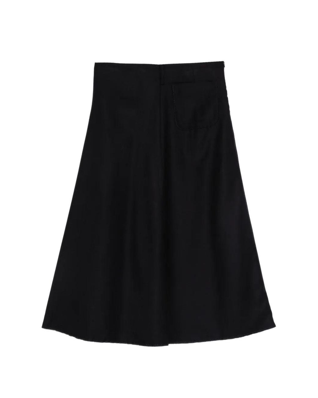 Susanne Bommer Black Zip-Fastening Midi A-Line Skirt
