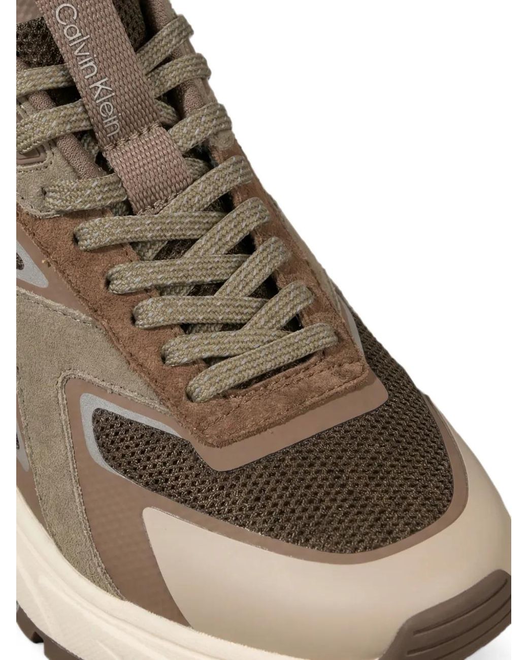 Calvin Klein Brown Runner Panelled Mesh Sneakers