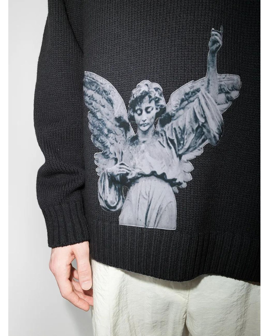 Undercover Gray Sculpture-Print Intarsia Jumper for men