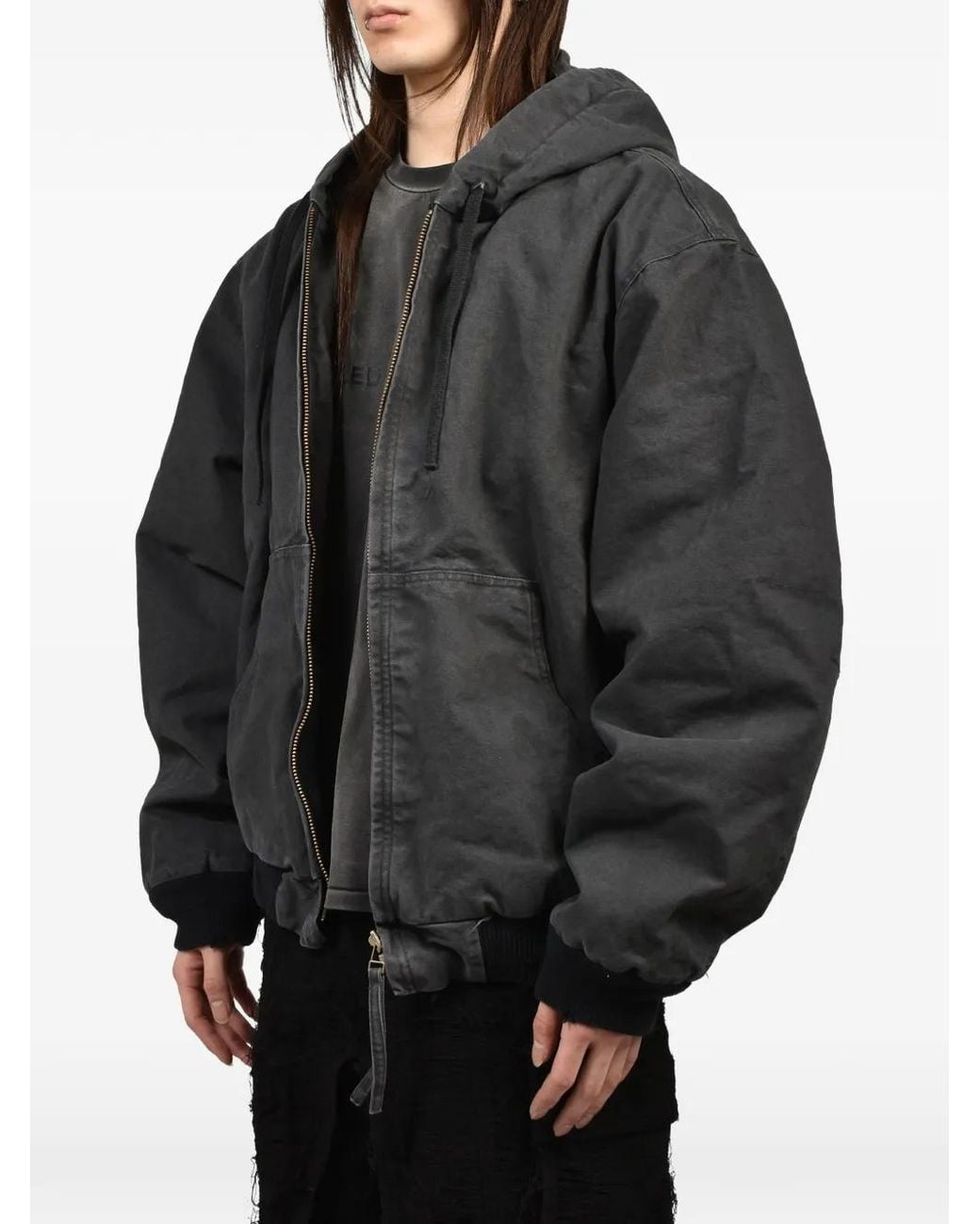 Troubled Waters Gray Gas Mask Hooded Jacket for men