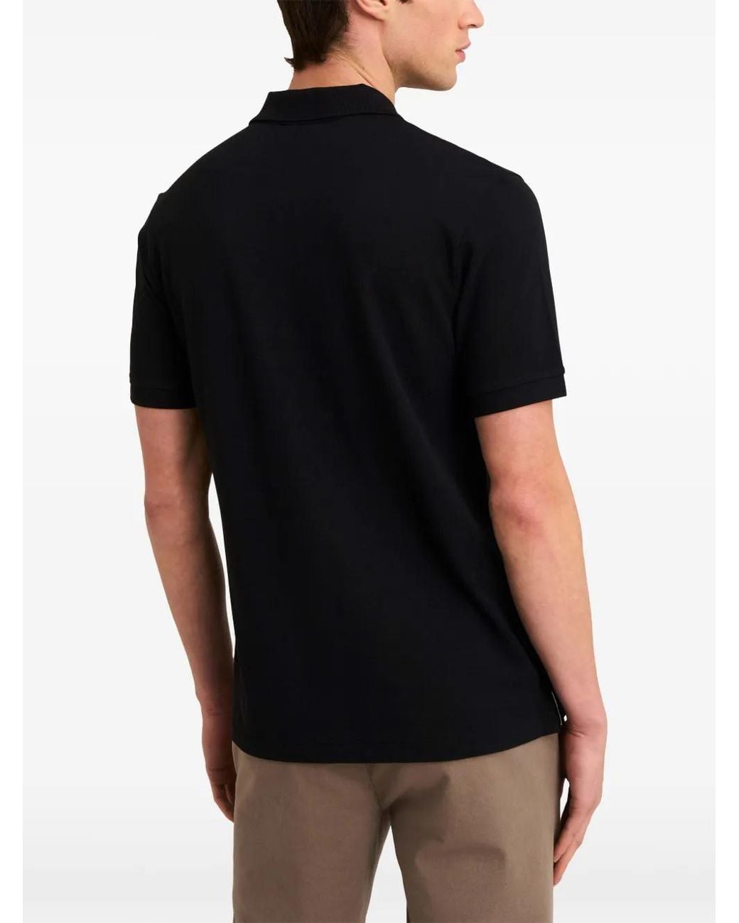 Pringle of Scotland Black Logo-Rubberised Short-Sleeved Polo Shirt for men