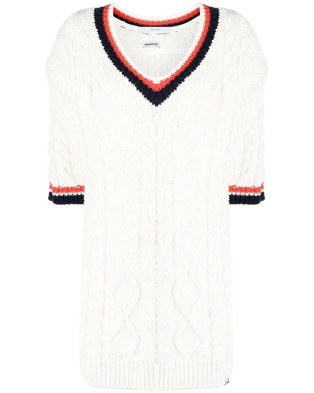 Pushbutton Top Met Cropped Mouwen in het White