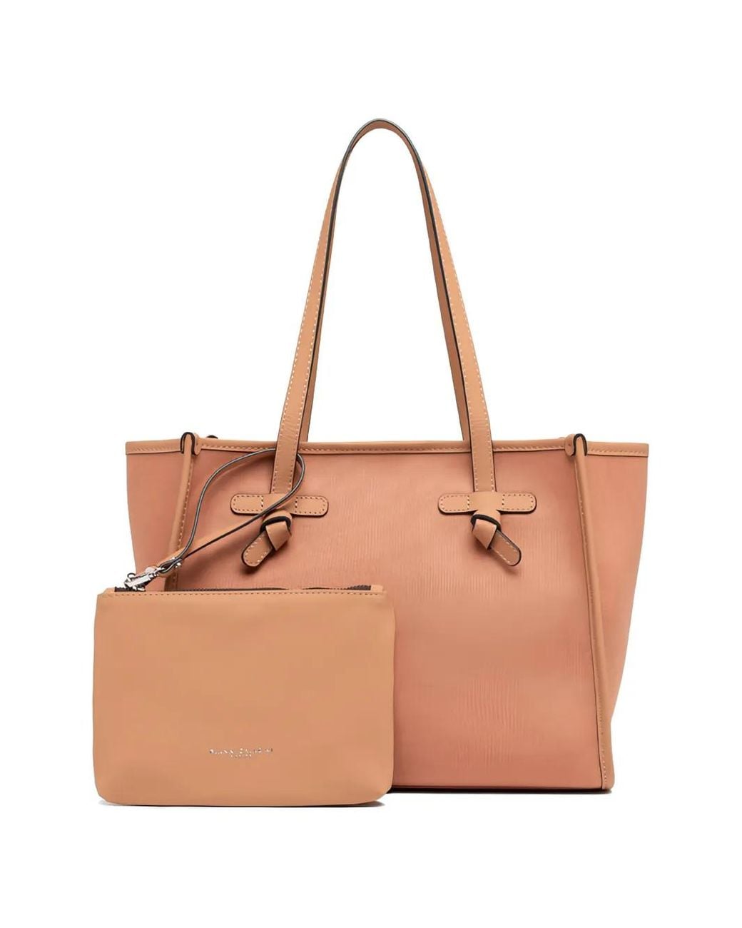 Gianni Chiarini Natural Knot-Detail Canvas Shoulder Bag