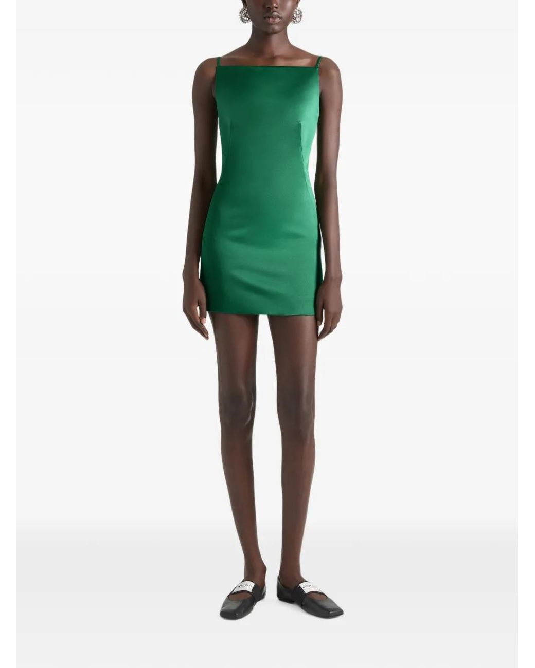 Givenchy Green Square-Neck Mini Dress