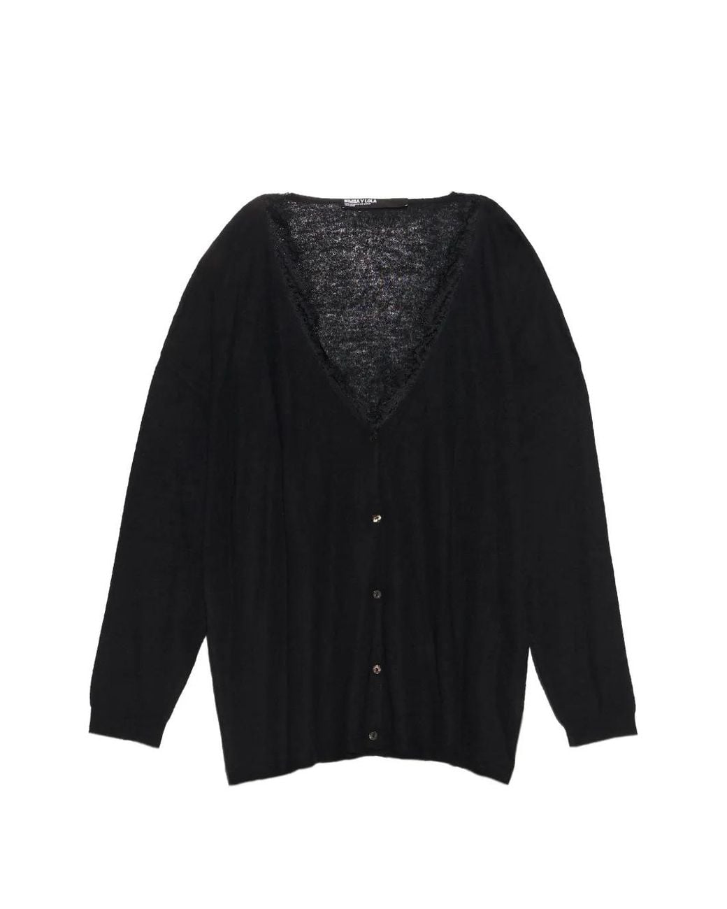 Bimba Y Lola Black Long Lace Cardigan