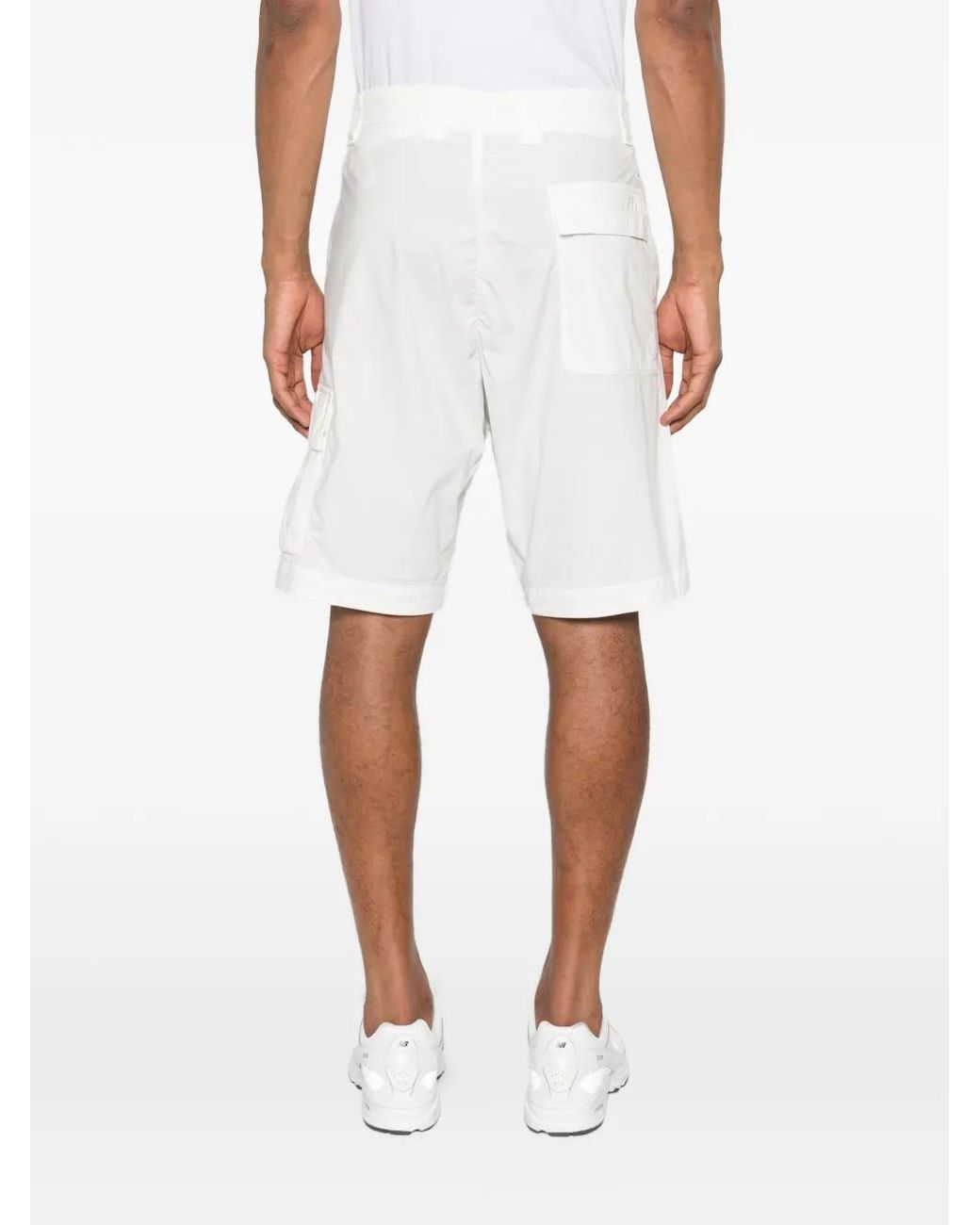 C P Company White Bermuda Cargo for men