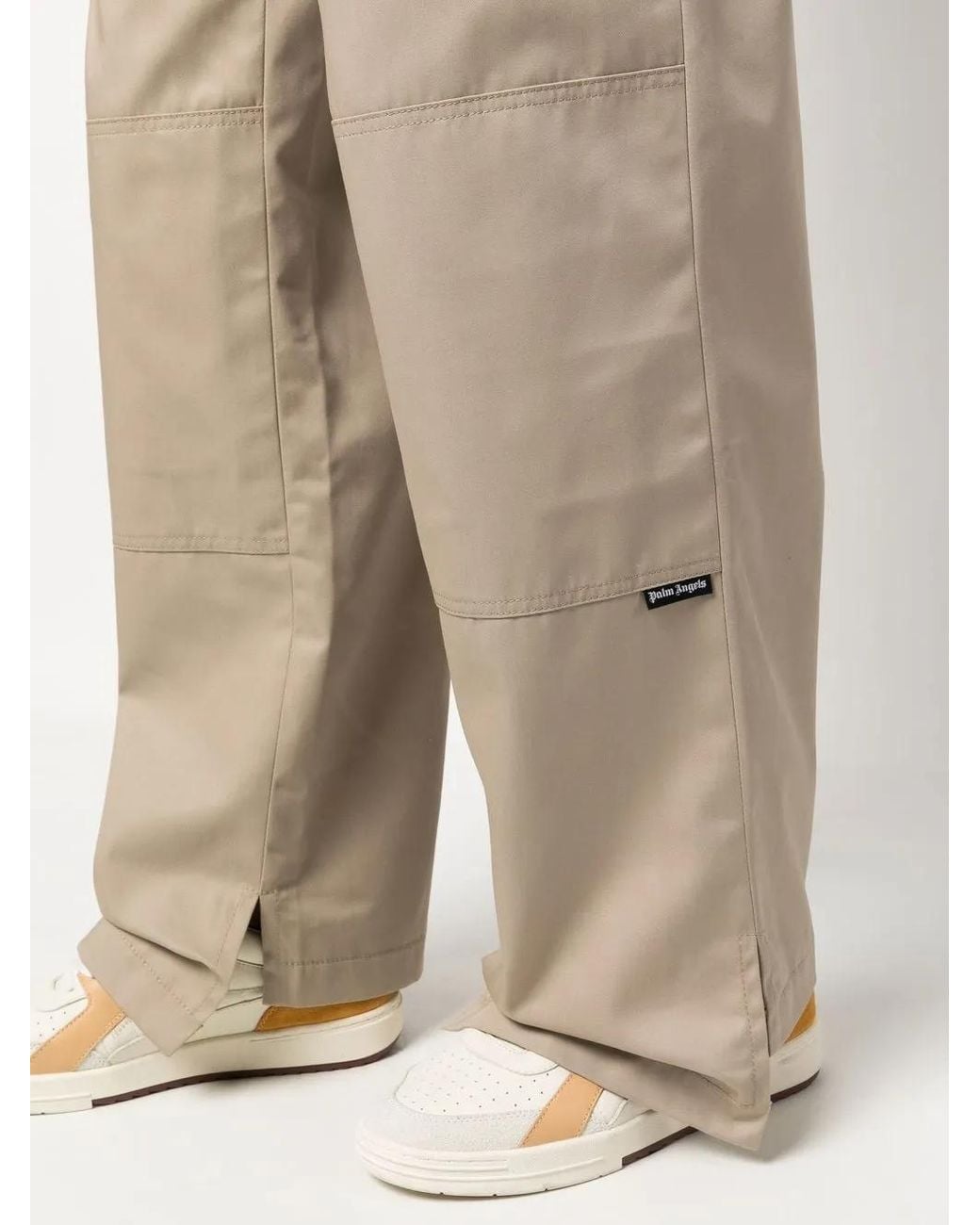Palm Angels Natural Pants With Logo for men