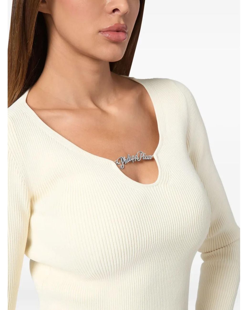 Philipp Plein Cropped Top in het White