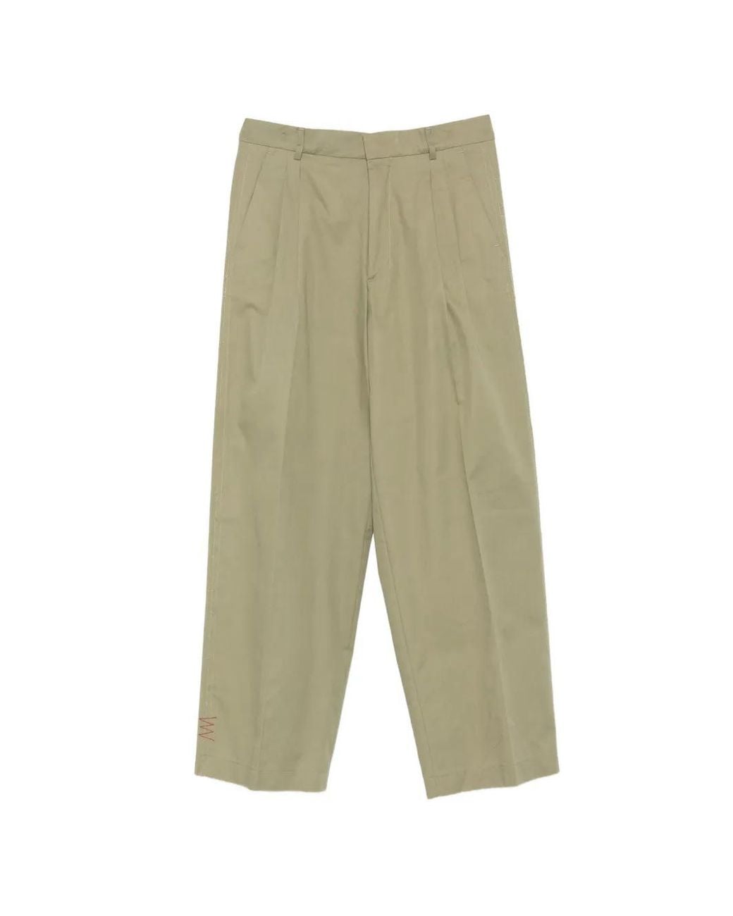 Amaranto Green Pleated-Front Trousers for men