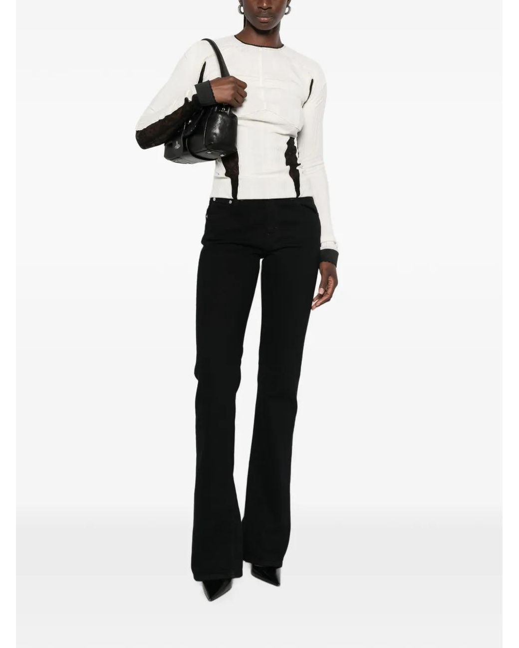 Haikure Black Split-Hem Jeans
