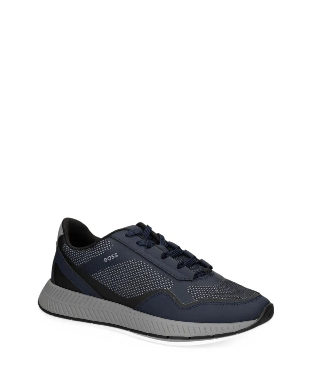 Boss Blue Reflective-Panel Trainers for men