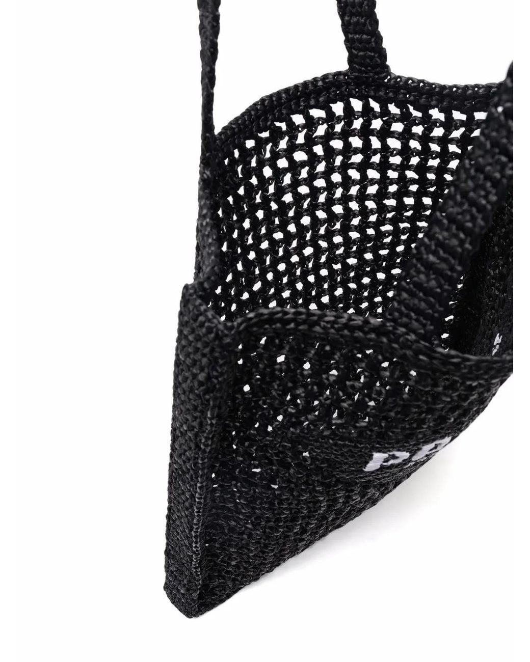 Prada Black Grobes leinen tote