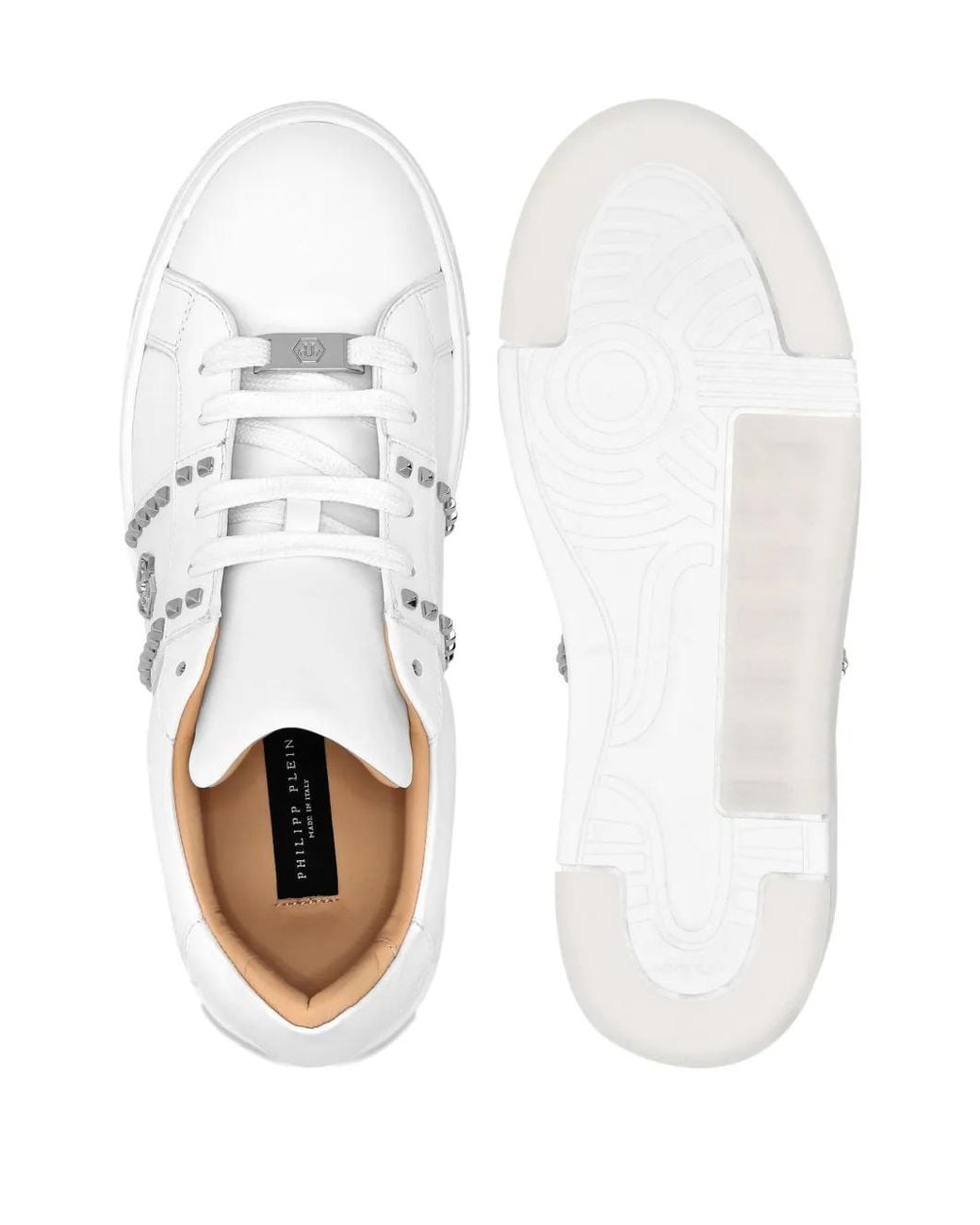 Philipp Plein White Leather Sneakers