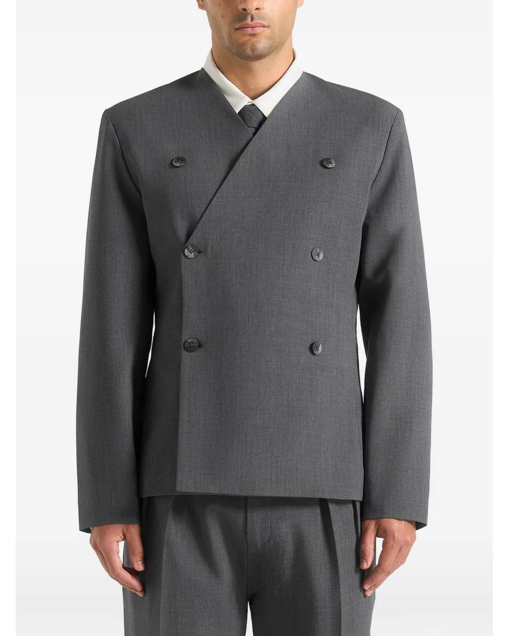 Manière De Voir Gray Timeo Tailored Kimono Blazer for men