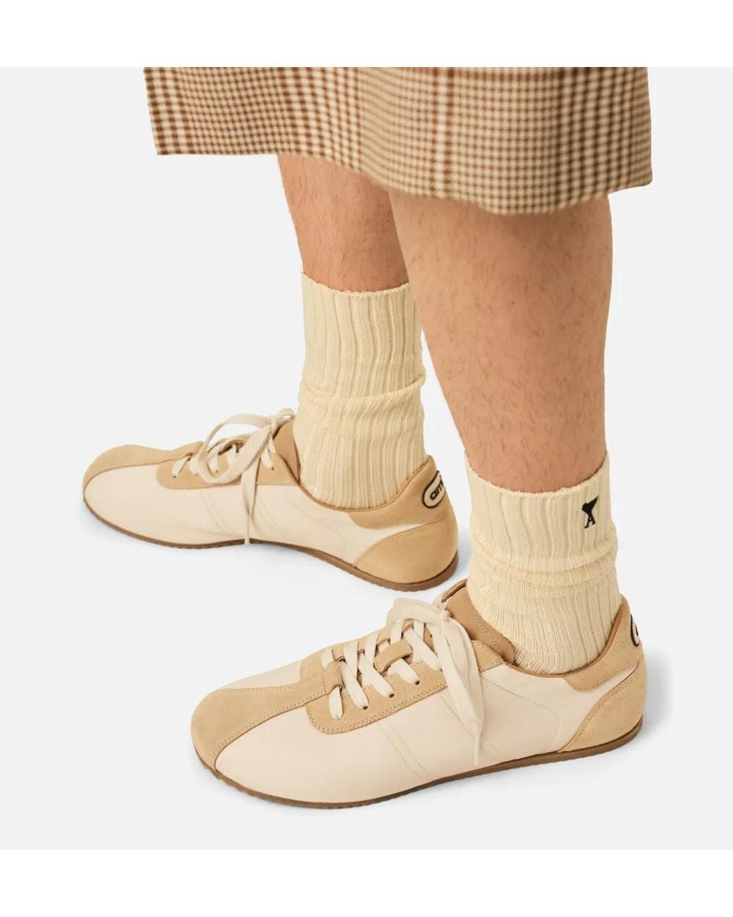AMI Natural Nylon Soft Sneakers