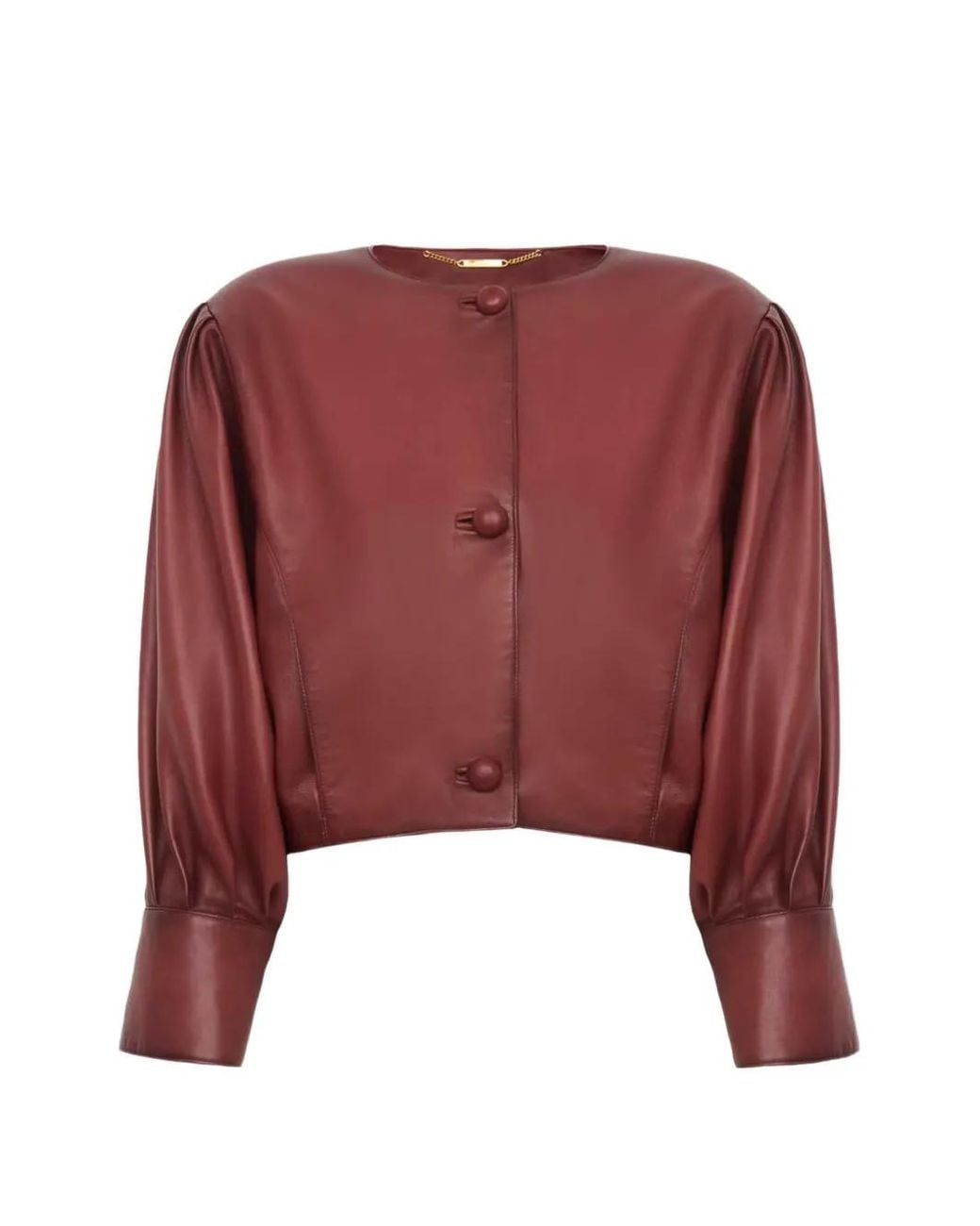 Chloé Red Cropped Collarless Jacket