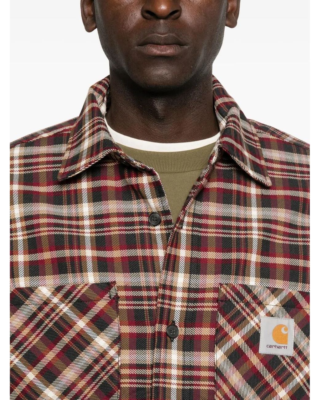 Carhartt Brown Check-Pattern Shirt for men