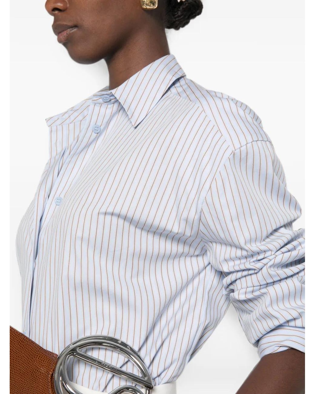 Frankie Shop White Oana Cotton Padded Shirt