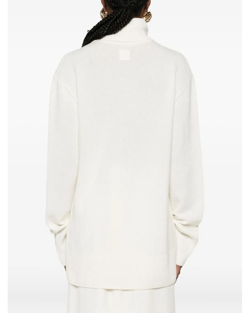 Totême White Cashmere Turtleneck Sweater