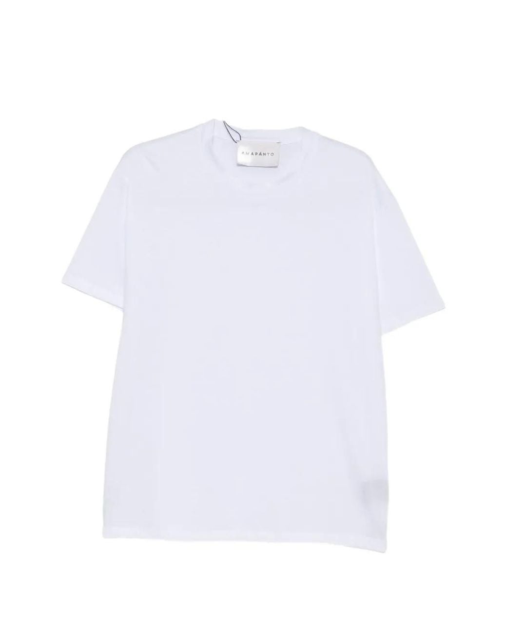 Amaranto White Crew-Neck T-Shirt for men