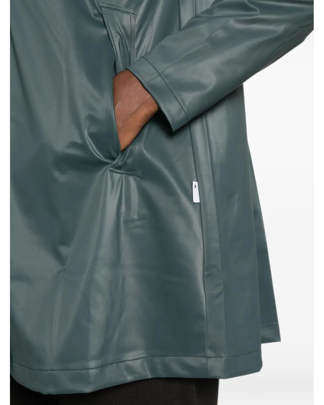 Rains Green A-Line Trench Coat