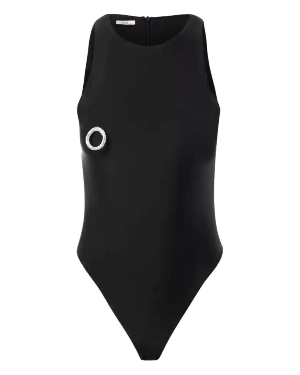 Nue Black Crystal-Detail Sleeveless Top