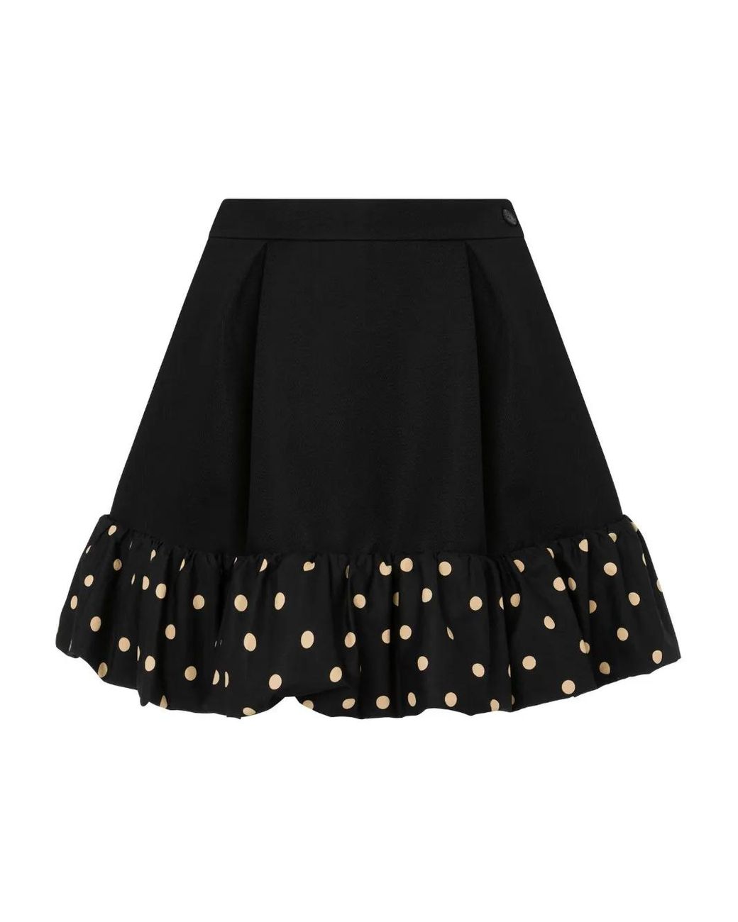 Moschino Black Polka-Dot Ruffled Mini Skirt