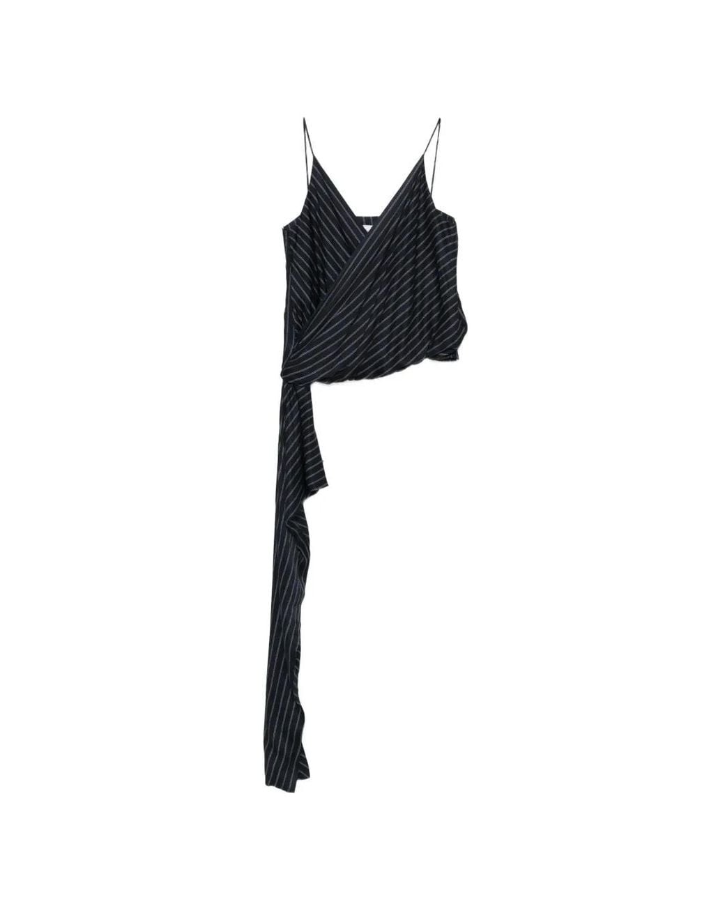 Erika Cavallini Semi Couture Black Striped Sleeveless Top