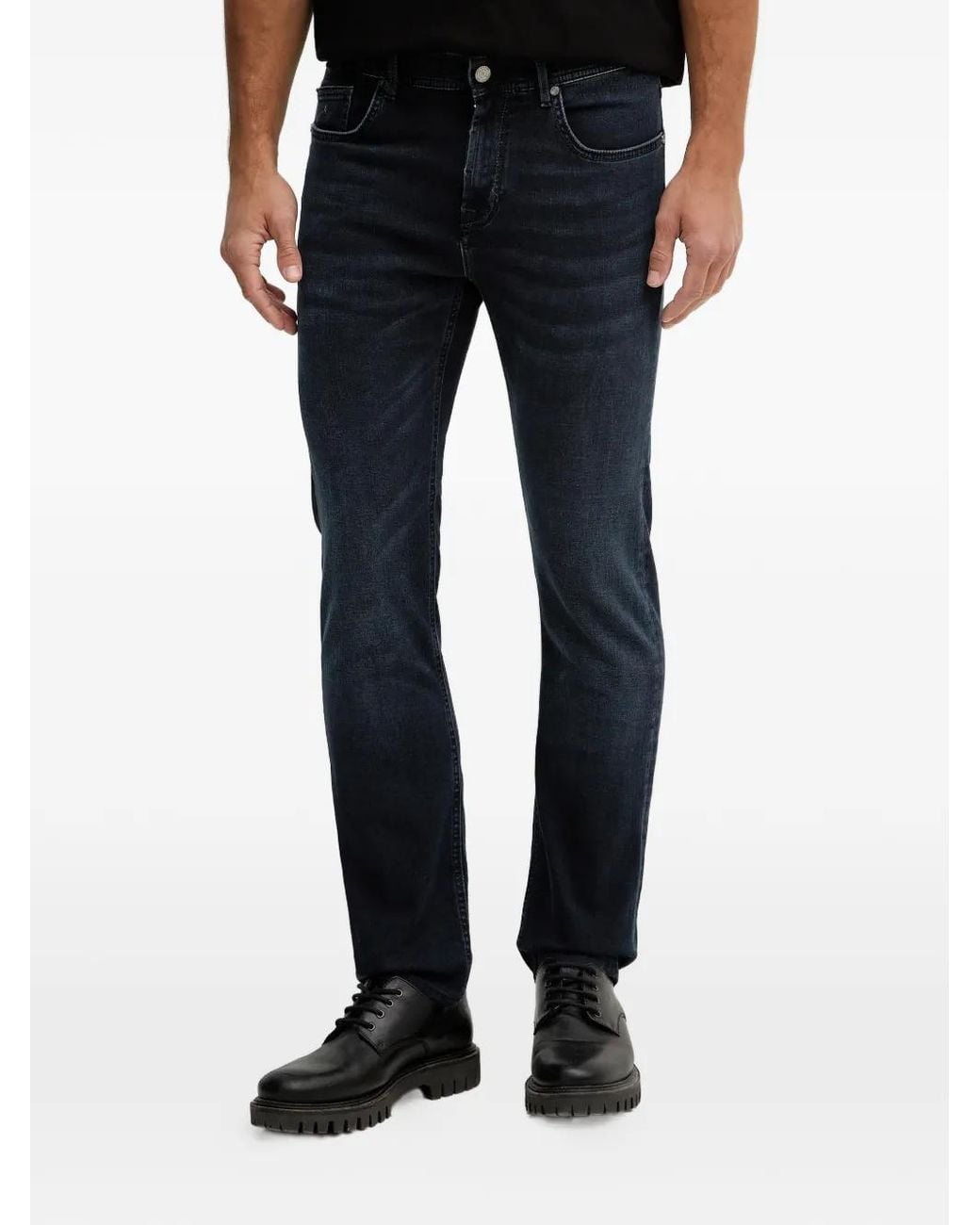 Karl Lagerfeld Blue Logo-Patch Jeans for men
