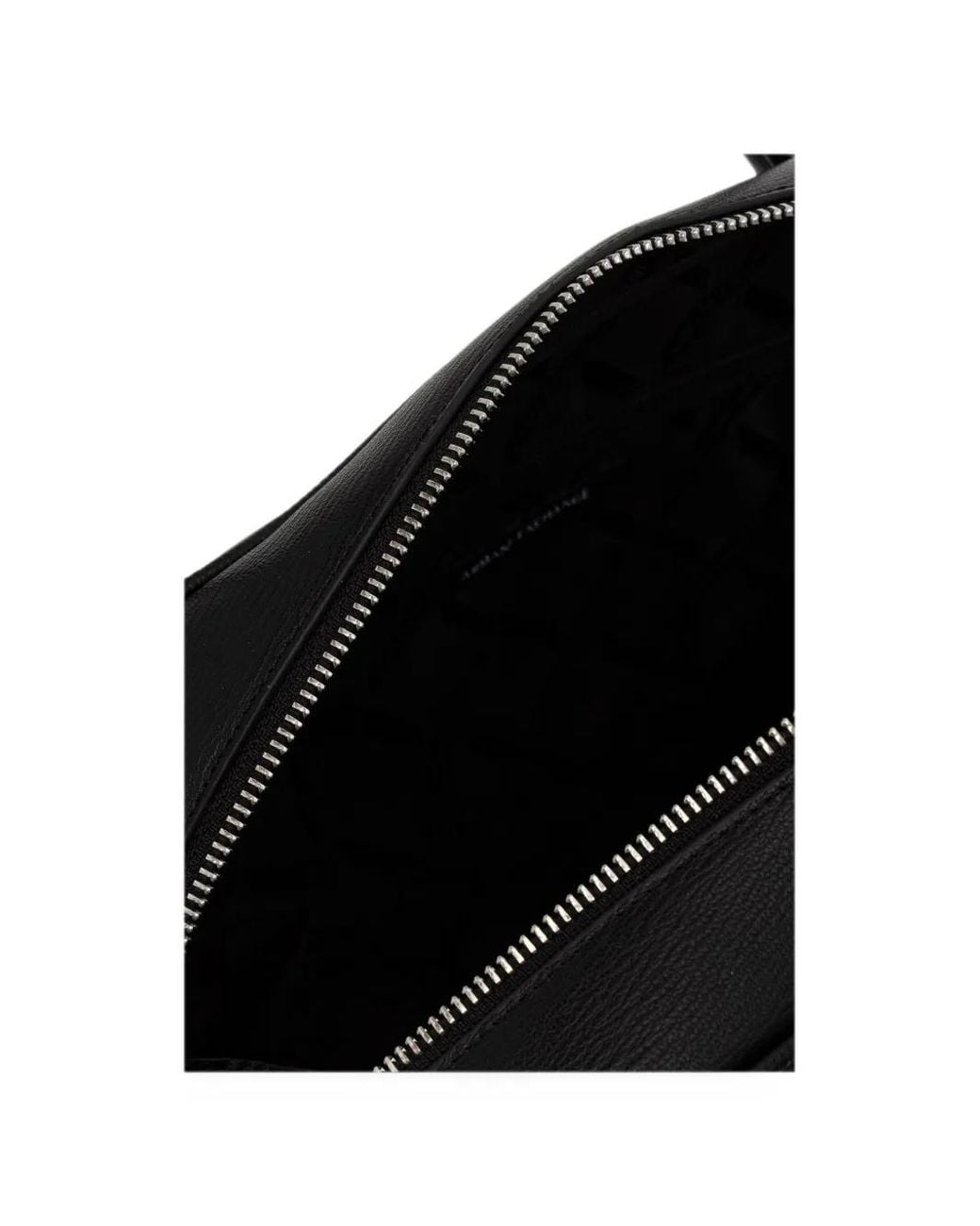 Pebbeld ARMANI EXCHANGE Logo-Print Pebbled-Effect Tote Bag in Black | Lyst