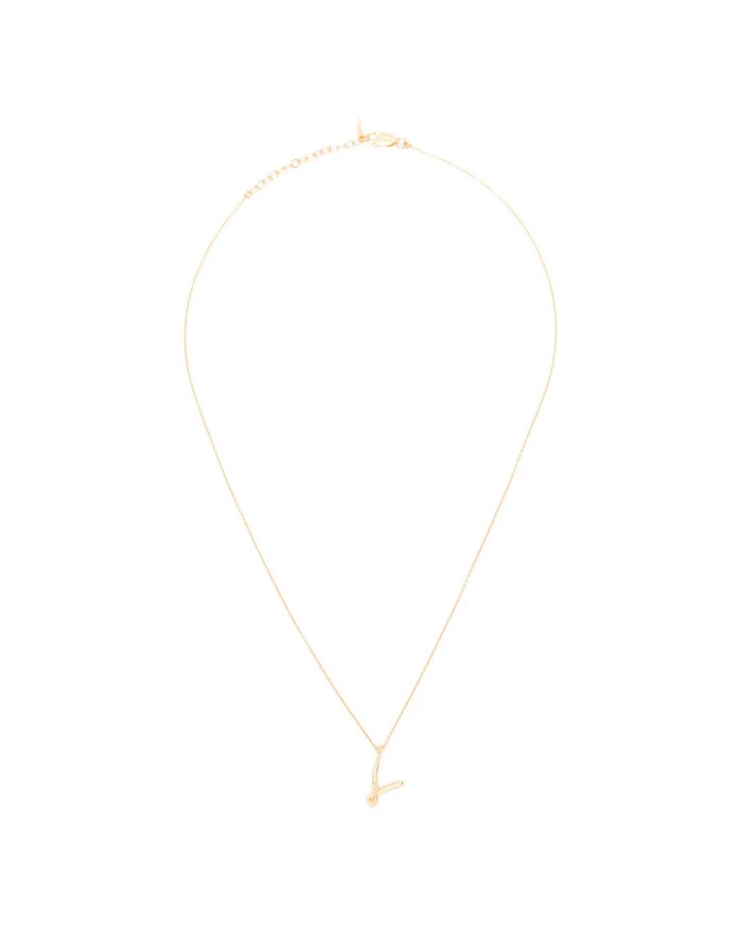 Missoma White Curly Molten Mini Inicial-V Necklace