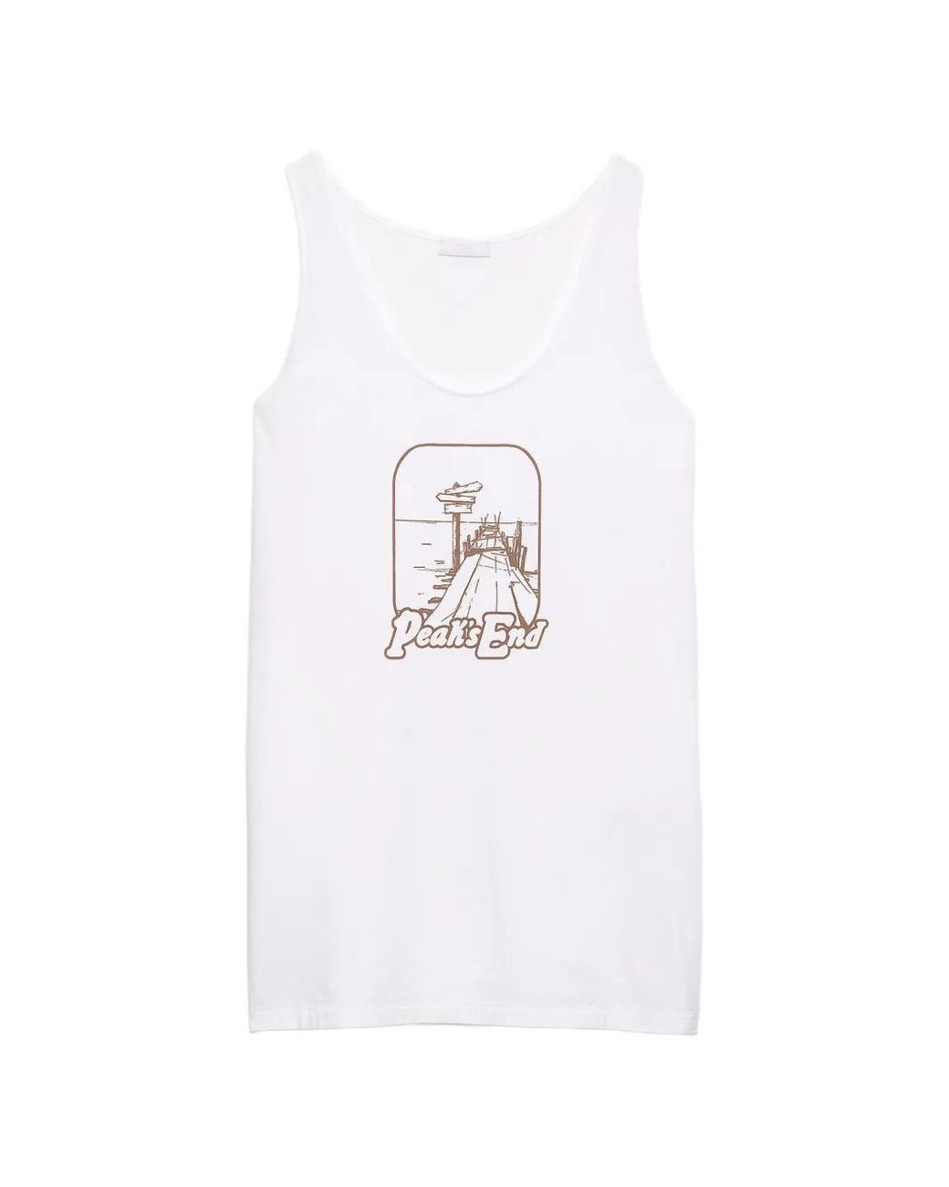 Prada White Printed Cotton Tank Top for men
