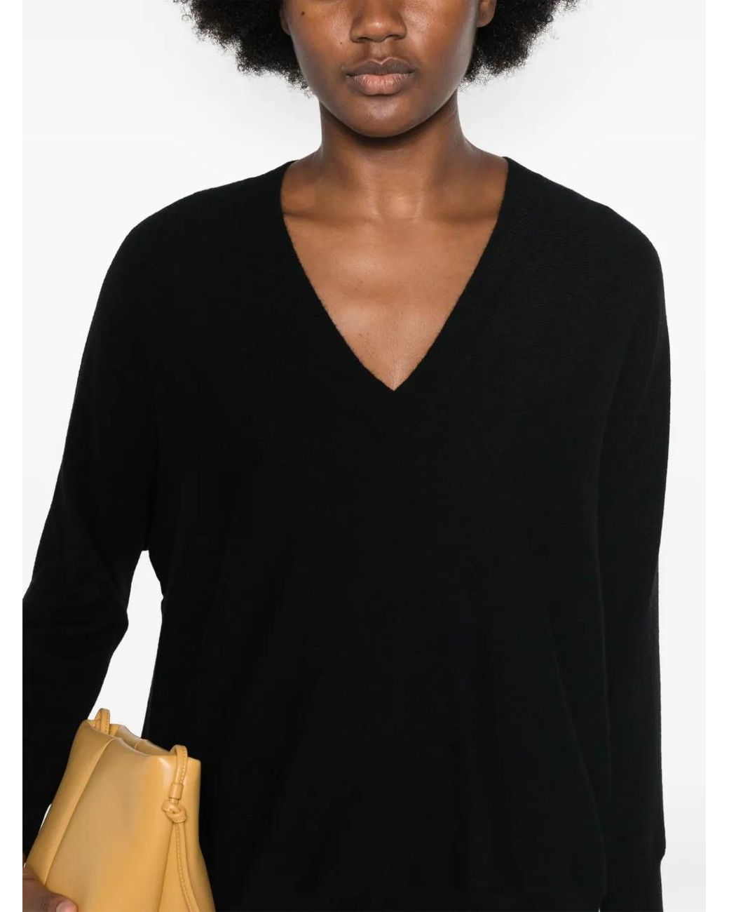 Lisa Yang Black V-Neck Cashmere Sweater