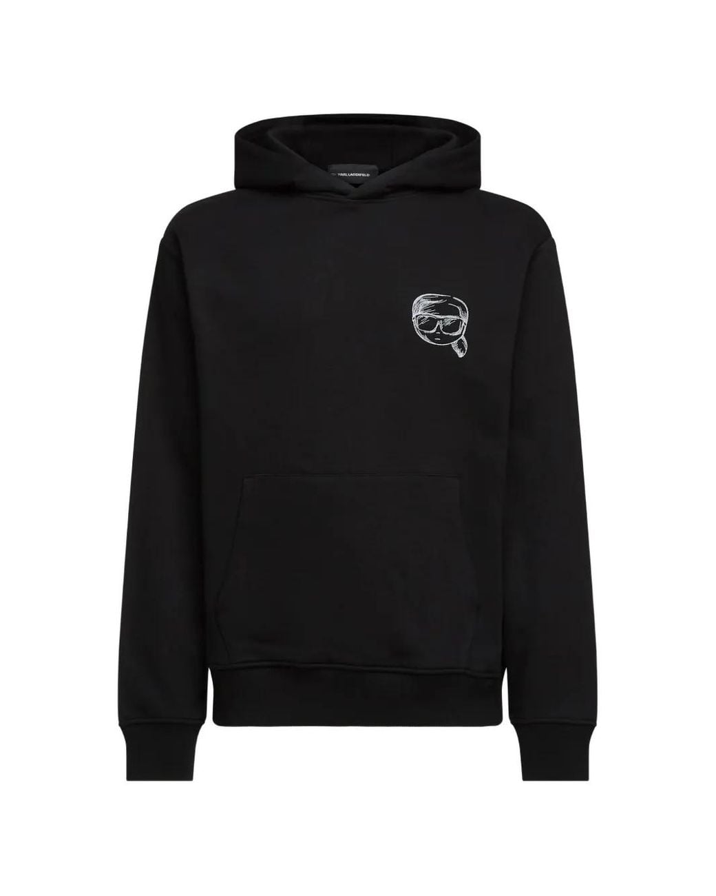 Karl Lagerfeld Black Ikon Sketch Hoodie for men