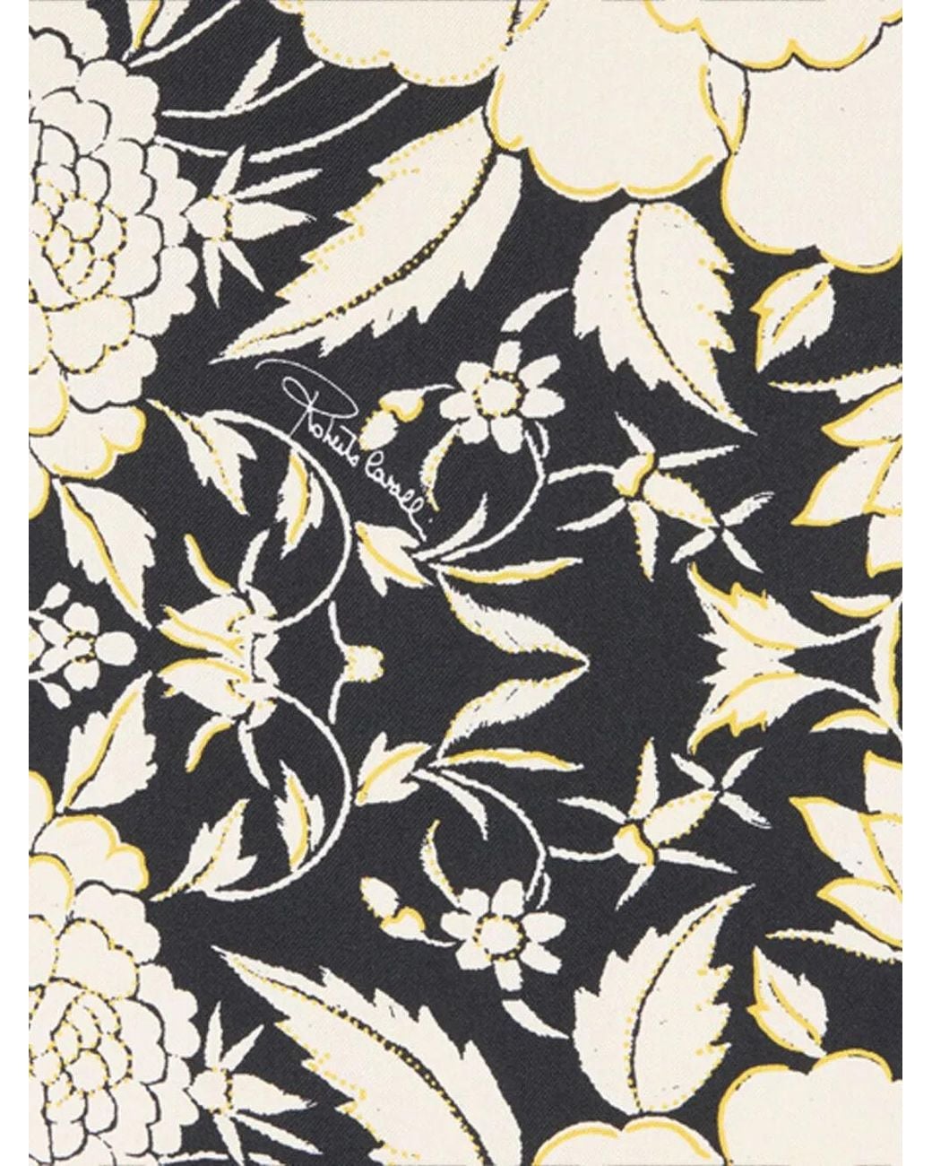 Roberto Cavalli Black Floral-Print Raglan-Sleeve Mini Dress