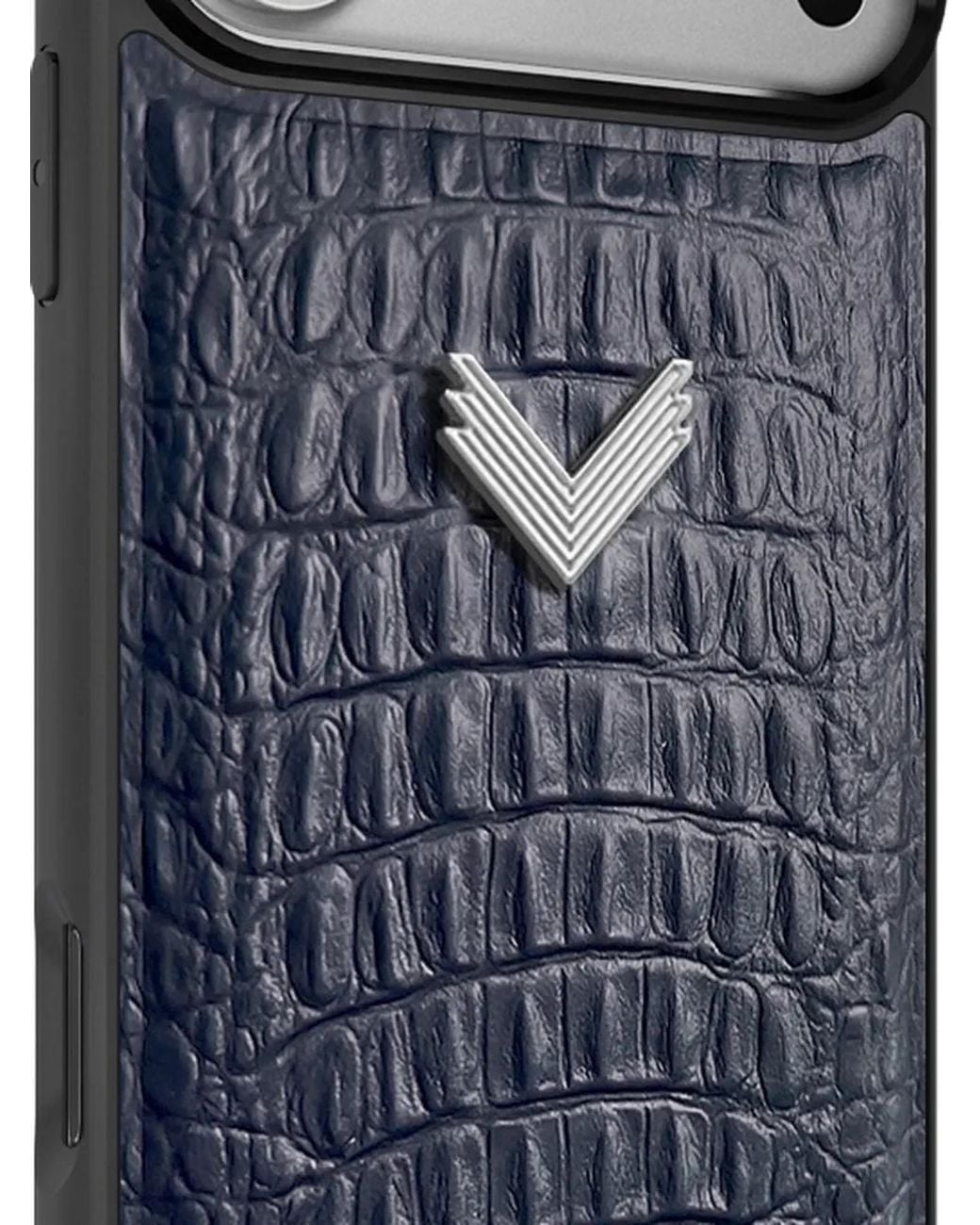 Velante Blue Alligator-Effect Leather Iphone Case
