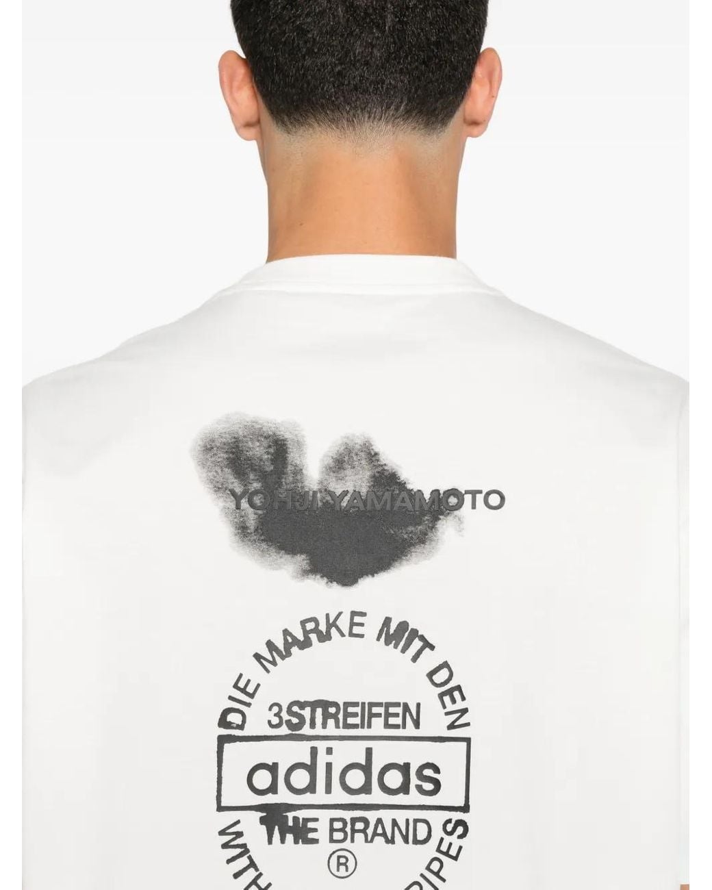 Y-3 White Logo Cotton T-Shirt for men