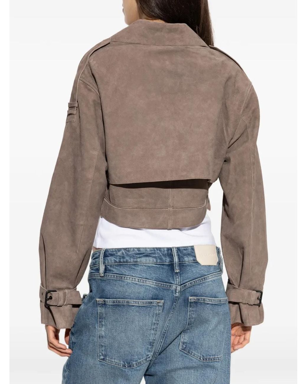 AllSaints Natural Ophelia Cropped Belted Jacket