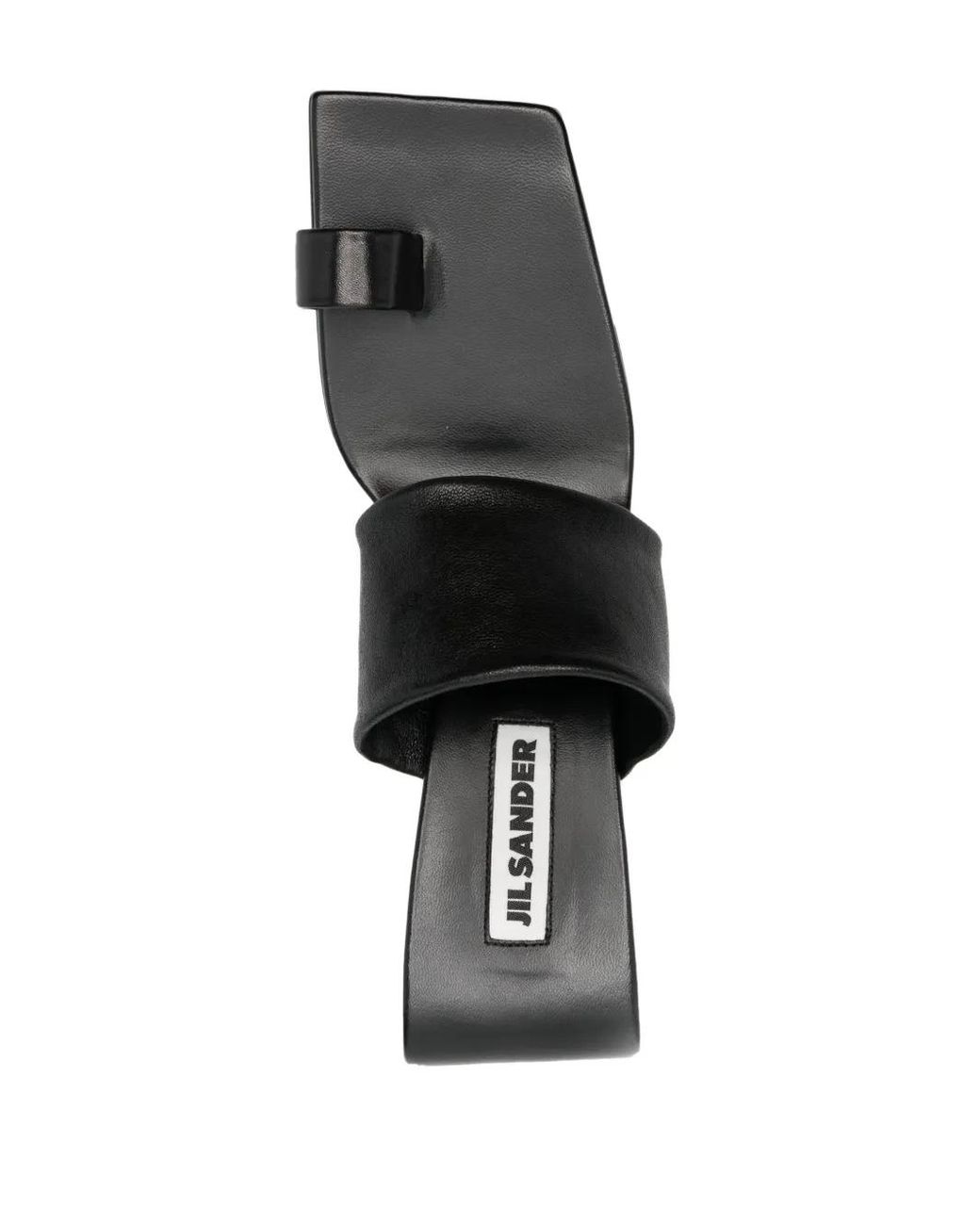 Jil Sander Black 75Mm Leather Sandals