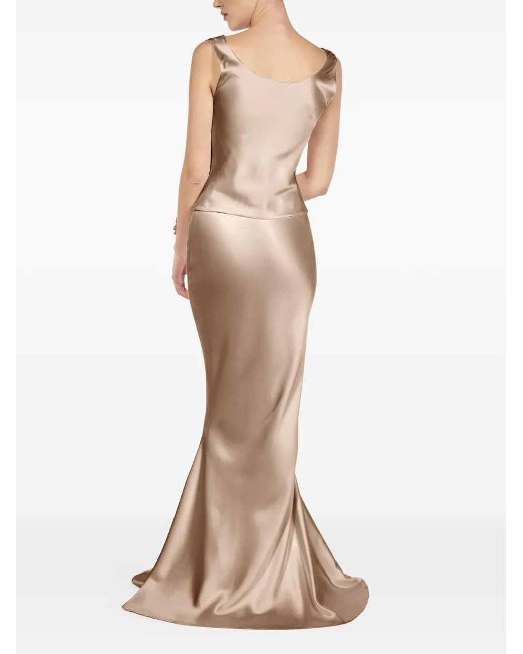 ALEXIA & ANTONIA Natural Bias-Cut Maxi Skirt