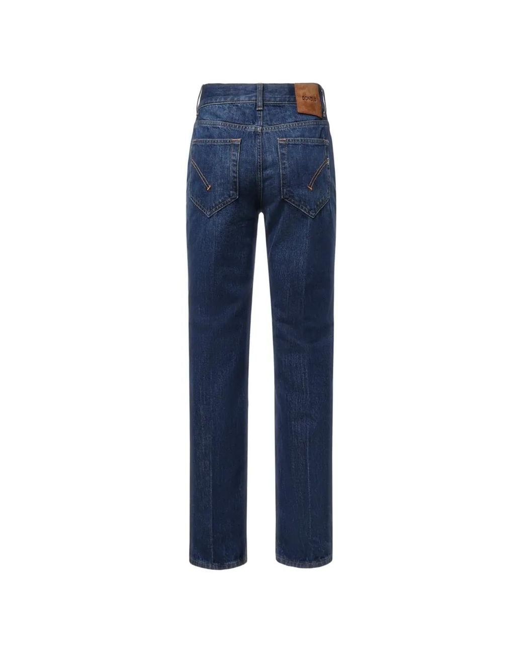 Dondup Blue Logo-Patch Straight-Leg Jeans