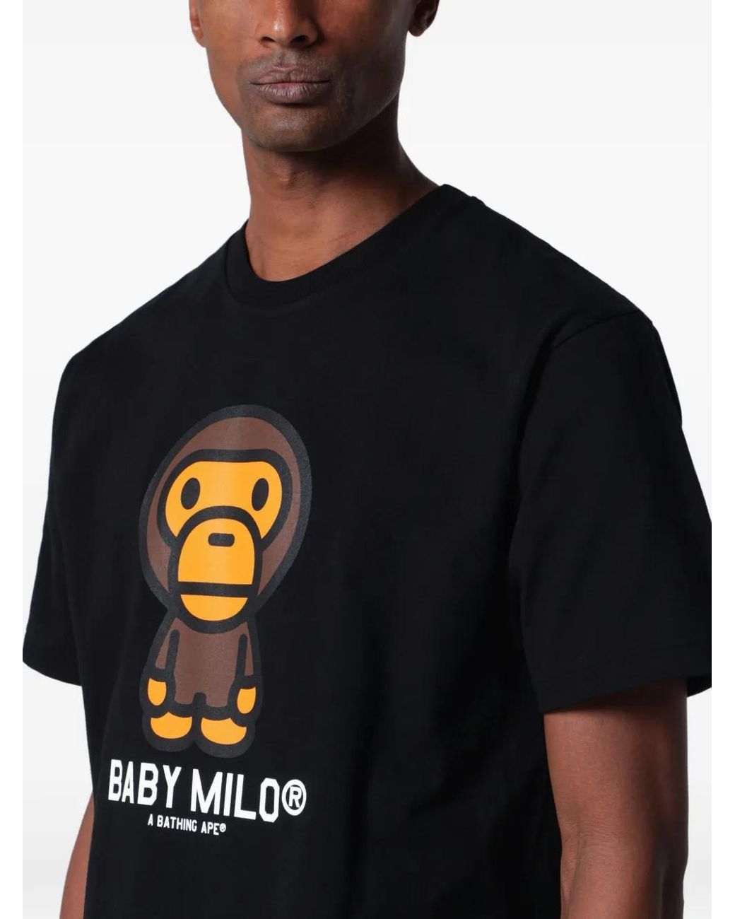 A Bathing Ape Black Baby Milo Printed T-Shirt for men