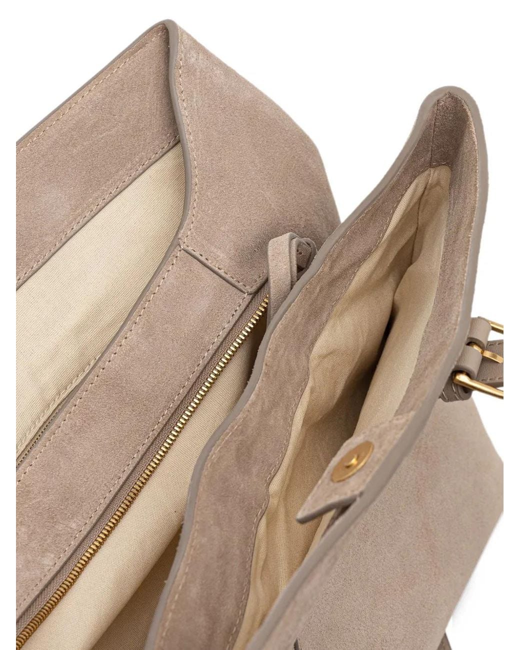 Marc O' Polo Natural Phillis Suede Buckled-Strap Tote Bag