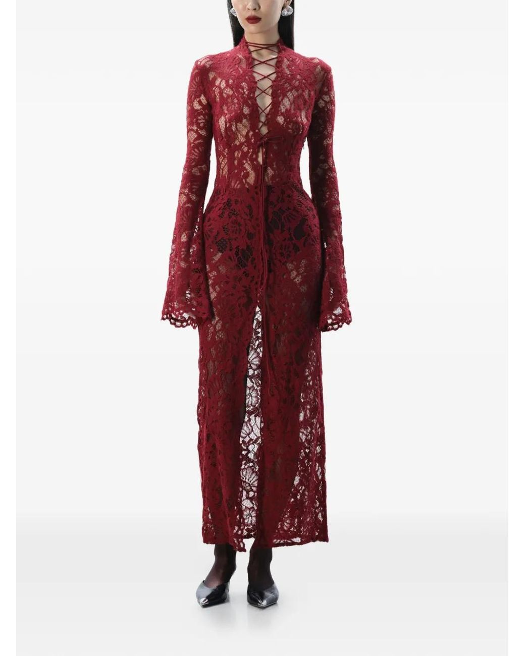 MANURI Sally Maxi Dress in Red | Lyst